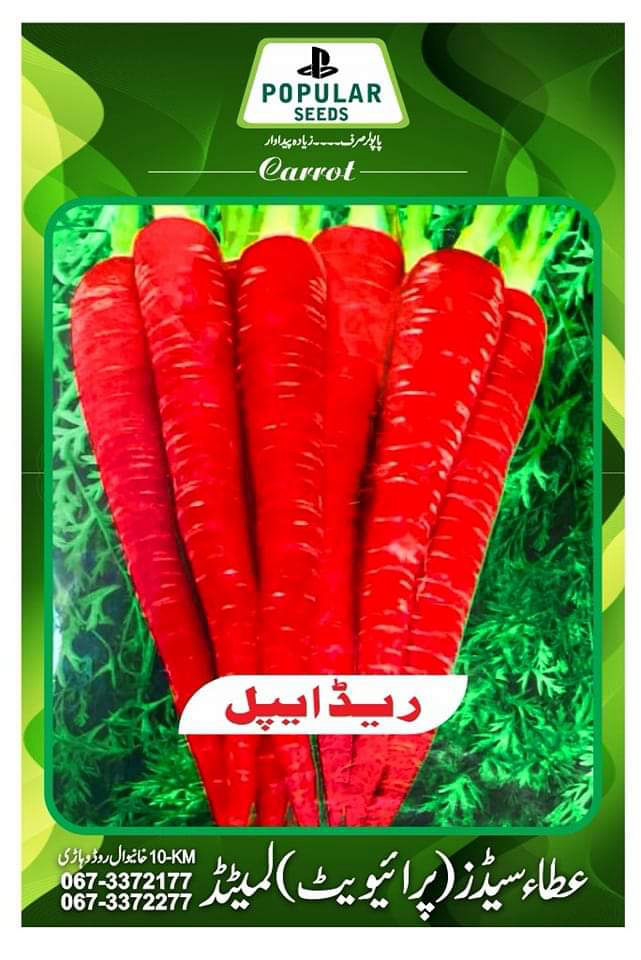 Red Apple carrot seed poster